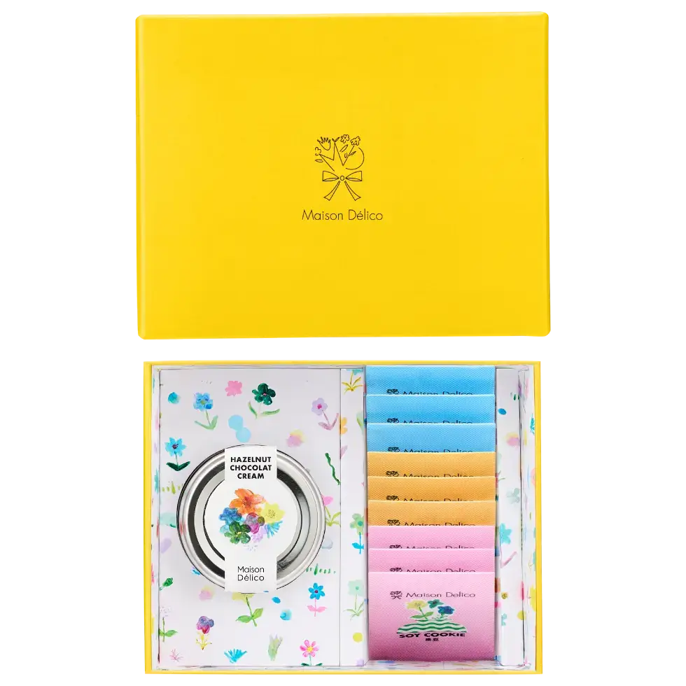「アソートセット」ソイクッキー(3種)9枚、ヘーゼルナッツショコラクリーム1本 上代2,160円(税込)