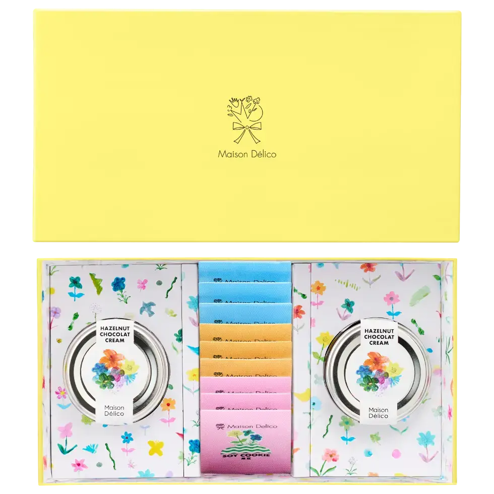 「アソートセット」ソイクッキー(3種)9枚、ヘーゼルナッツショコラクリーム2本 上代3,240円(税込)